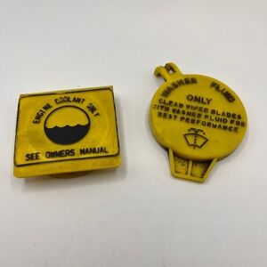 OEM 1999-04 Jeep Grand Cherokee Yellow Engine Coolant and Washer Fluid Caps Set